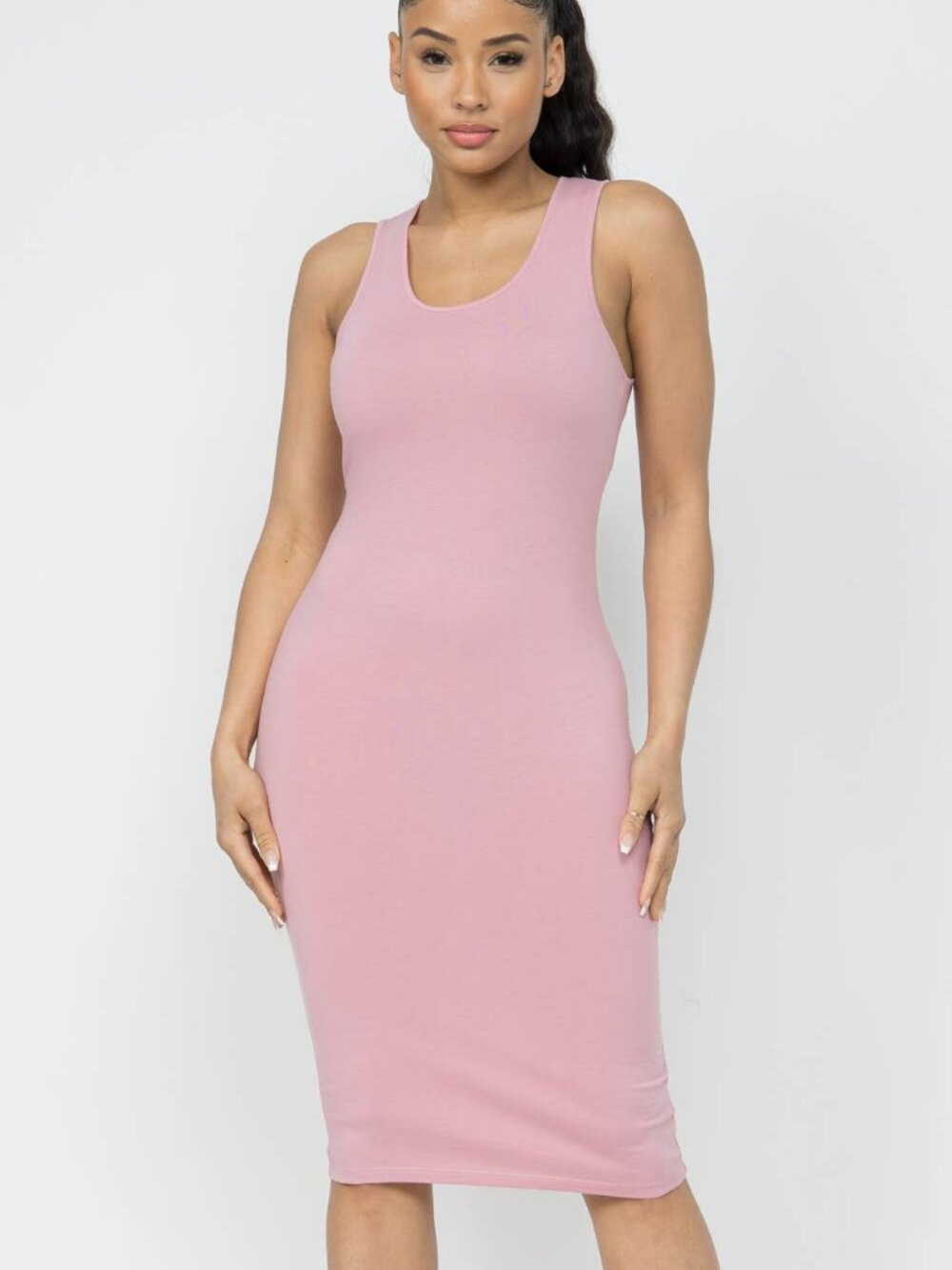 Dani Blush Essential Bodycon Midi Dress